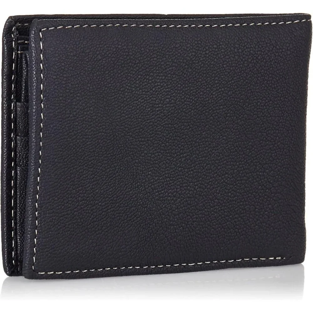 Men's Imported Genuine Leather Luxury Navy Blue Bill Pockets Wallet Card Design